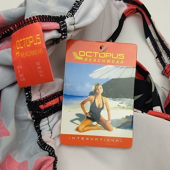 Octopus Beachwear Floral Swimsuit Halter Top - Picture 7 of 7